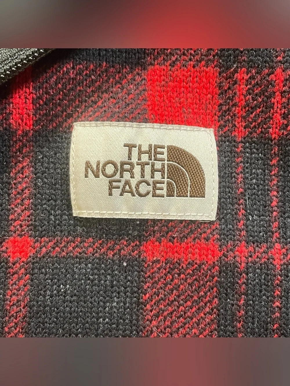The North Face Gordon Lyons Pullover Men's M Red Plaid 1/4 Zip Fleece Sweater